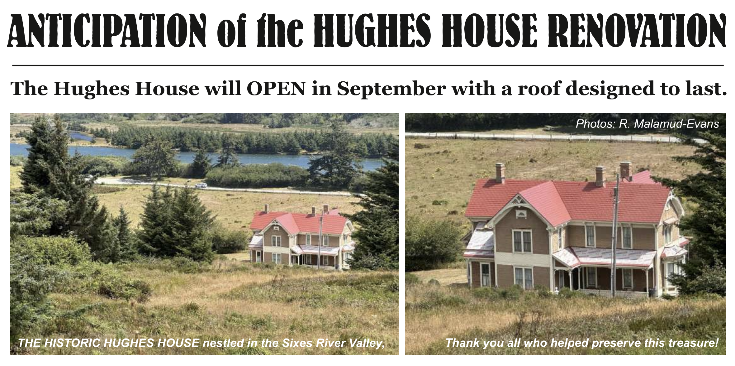 Hughes House Re-Opens September 17